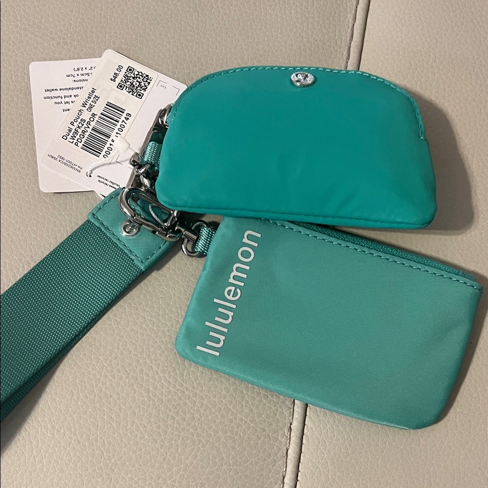 lululemon athletica Teal Clutch and Wristlet Set